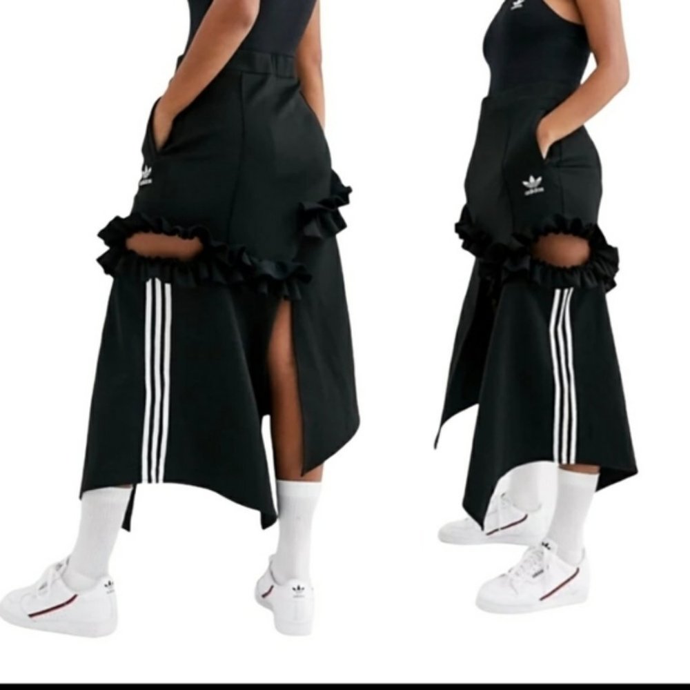 NWT Adidas x J Koo Standout Ruffle  Skirt - Black